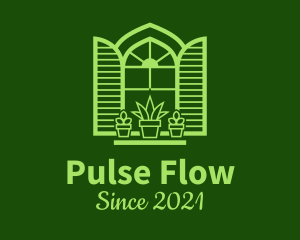 Green Window Plant logo design