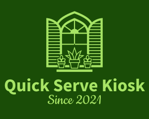 Green Window Plant logo design