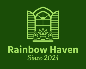 Green Window Plant logo design