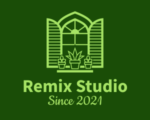 Green Window Plant logo design