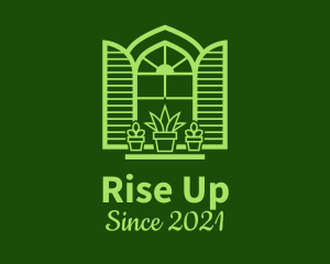 Green Window Plant logo design