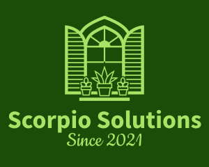 Green Window Plant logo design