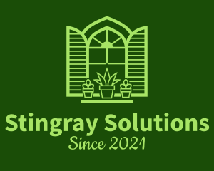 Green Window Plant logo design