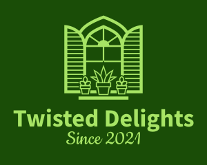 Green Window Plant logo design