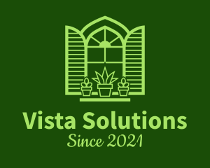 Green Window Plant logo design