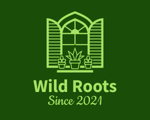 Green Window Plant logo design