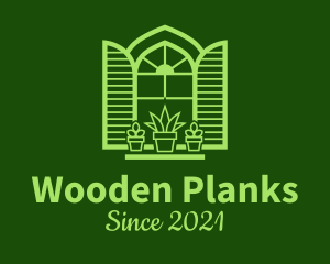 Green Window Plant logo design