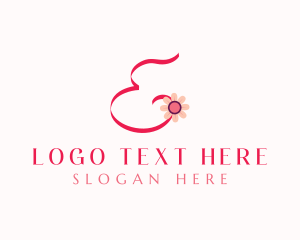 Feminine - Pink Flower Letter E logo design