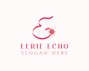 Pink Flower Letter E logo design