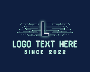 Cyber - Digital Circuit Technology logo design