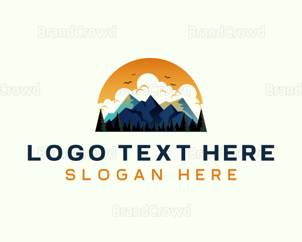 Mountain Sunset Hiking Logo