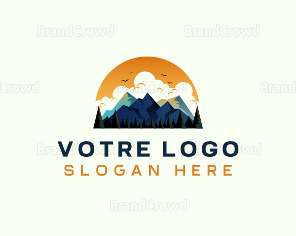 Mountain Sunset Hiking Logo