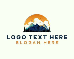 Mountain Sunset Hiking Logo