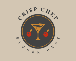 Cocktail Cherry Drink logo design