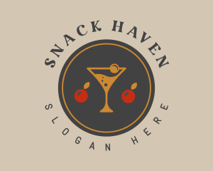 Cocktail Cherry Drink logo design