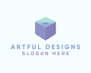 3D Paper Cube  logo design