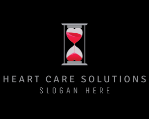 Love Time Hourglass logo design