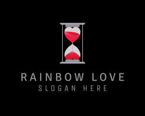 Love Time Hourglass logo design