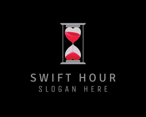 Love Time Hourglass logo design