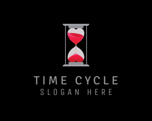 Love Time Hourglass logo design