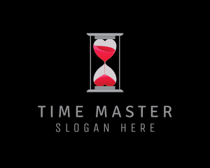 Love Time Hourglass logo design