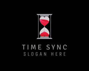 Love Time Hourglass logo design