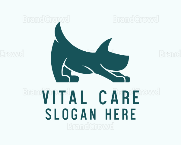 Stretching Pet Dog Logo