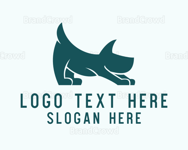 Stretching Pet Dog Logo