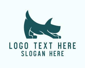 Dog Walker - Stretching Pet Dog logo design