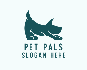 Stretching Pet Dog  logo design