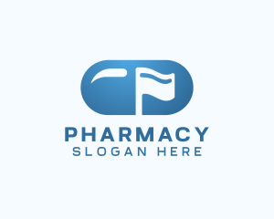 Medical Pharmacy Flag logo design