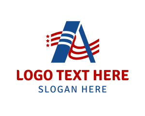 Election - Flag America Letter A logo design