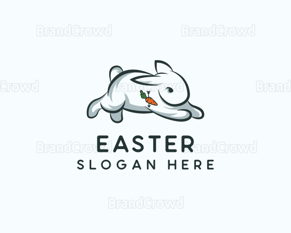 Hopping Cute Bunny Logo
