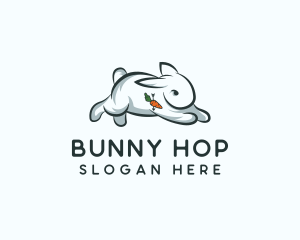 Hopping Cute Bunny  logo design