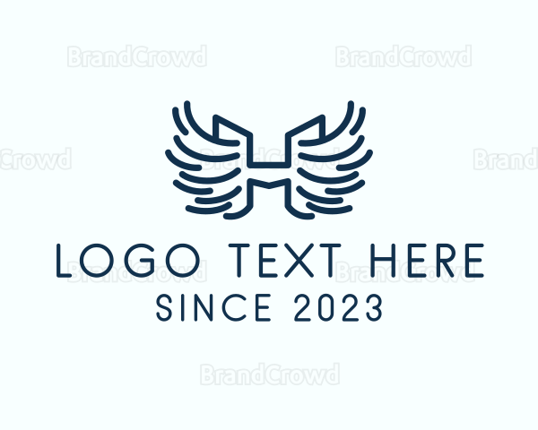 Modern Wings Letter H Logo