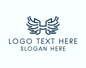 Modern Wings Letter H Logo