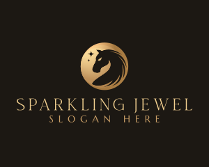 Classy Horse Sparkle logo design