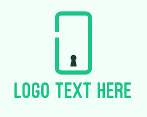 Smartphone - Mobile Keyhole Lock logo design