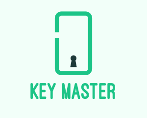 Unlock - Mobile Keyhole Lock logo design