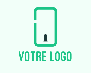 Tech - Mobile Keyhole Lock logo design