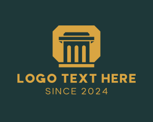 Justice - Column Government Structure logo design
