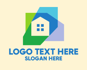 Tiny Home - Simple Colorful Home Realty logo design