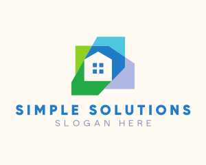 Simple Colorful Home Realty logo design