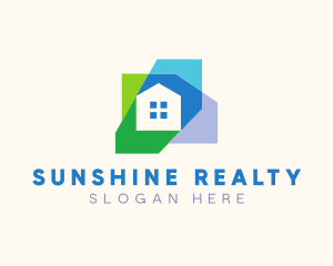 Simple Colorful Home Realty logo design