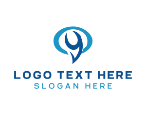 Contact - Speech Bubble Chat Letter Y logo design