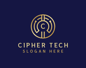 Cryptography - Digital Cryptocurrency Tech logo design