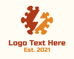 Power - Lightning Virus Power logo design