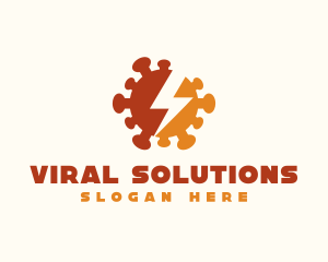 Virus - Lightning Virus Power logo design