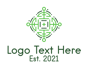 Target Practice - Green Maze Target logo design