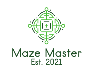 Green Maze Target  logo design